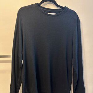 Ovadia & Sons New York Men's Long Sleeve Black Shirt with Side Vents Small S